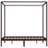 Cama con dosel madera maciza de pino marrón oscuro 120x200
