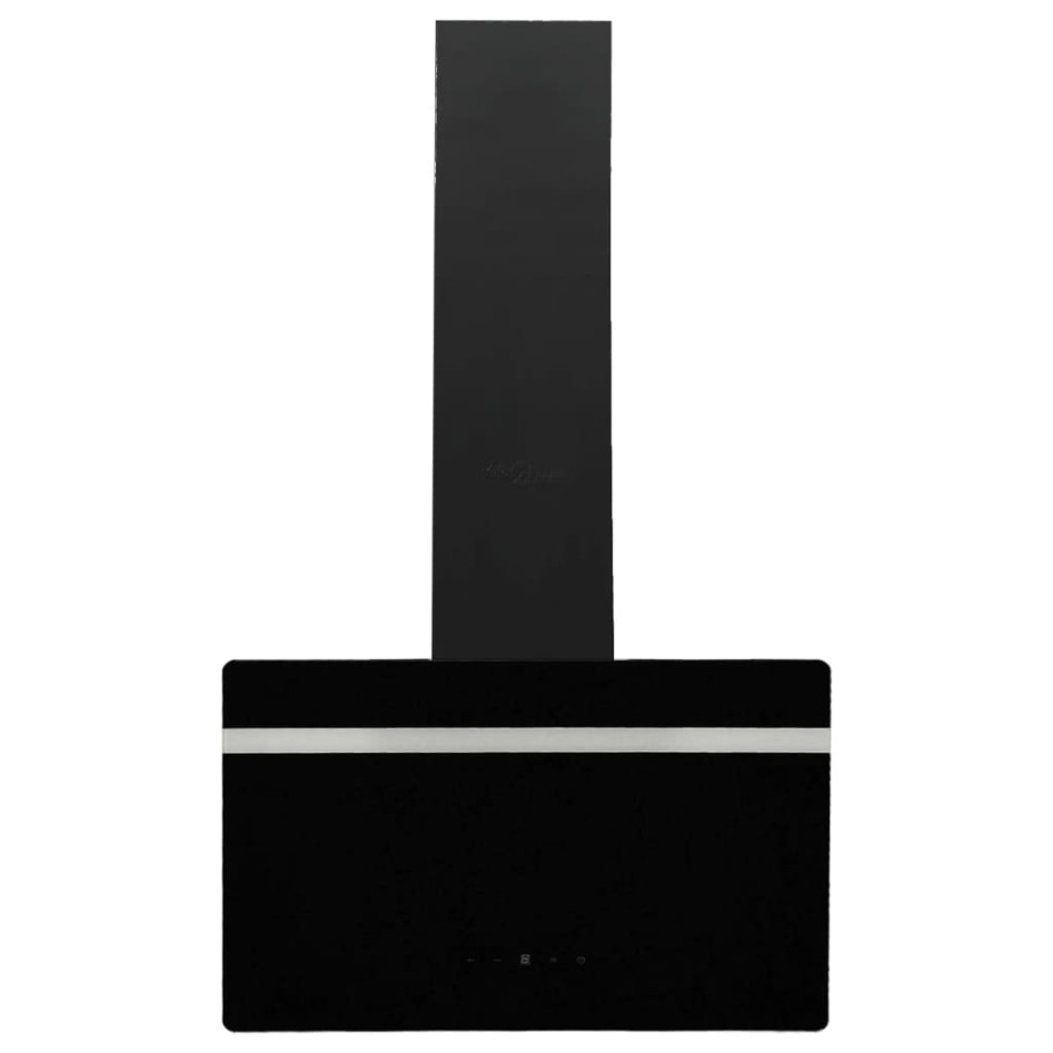 Campana extractora pared acero y vidrio templado negro 60