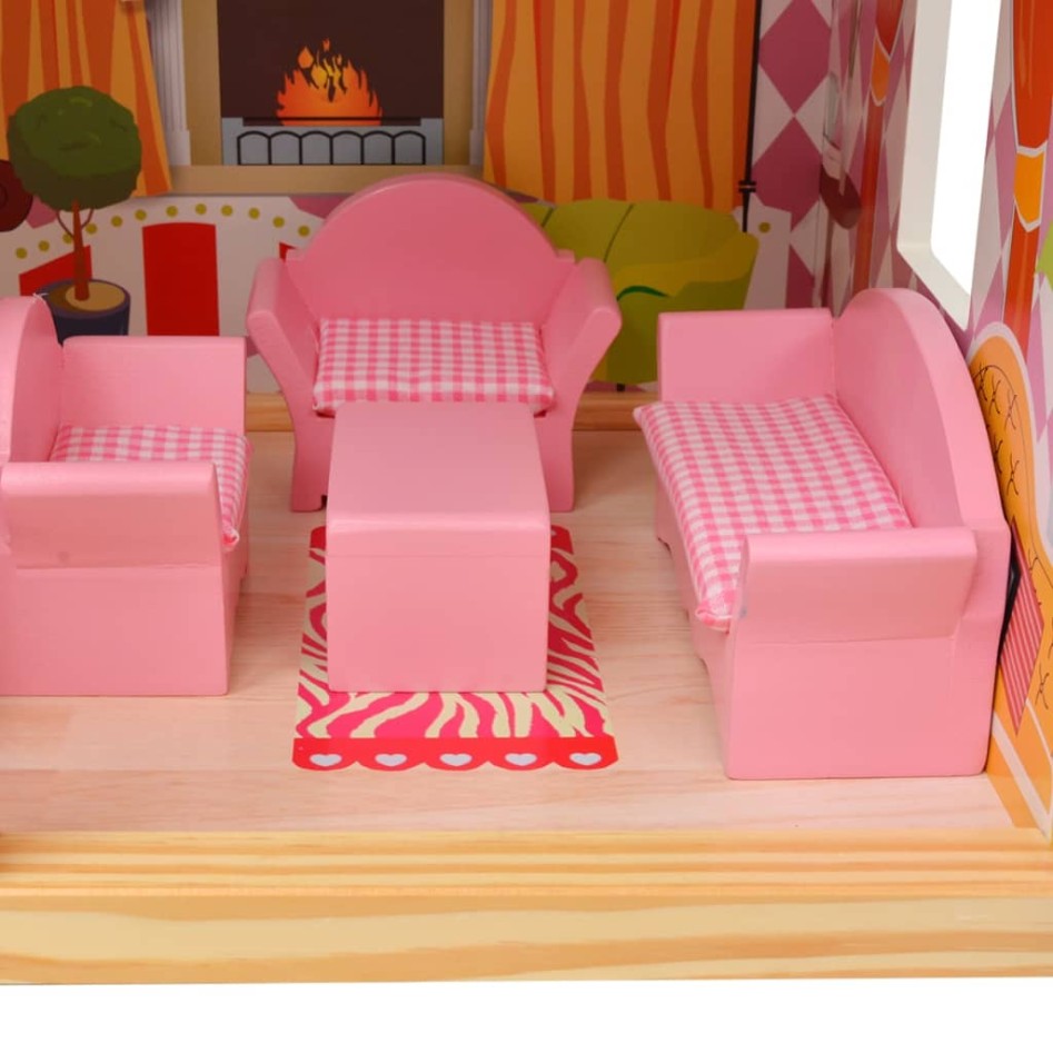 Casa de muñecas de 3 pisos madera 60x30x90