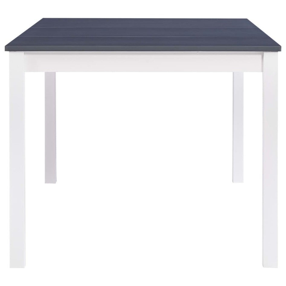 Mesa de comedor de madera de pino blanco y gris 180x90x73