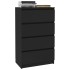 Aparador de madera contrachapada negro 60x35x98,5