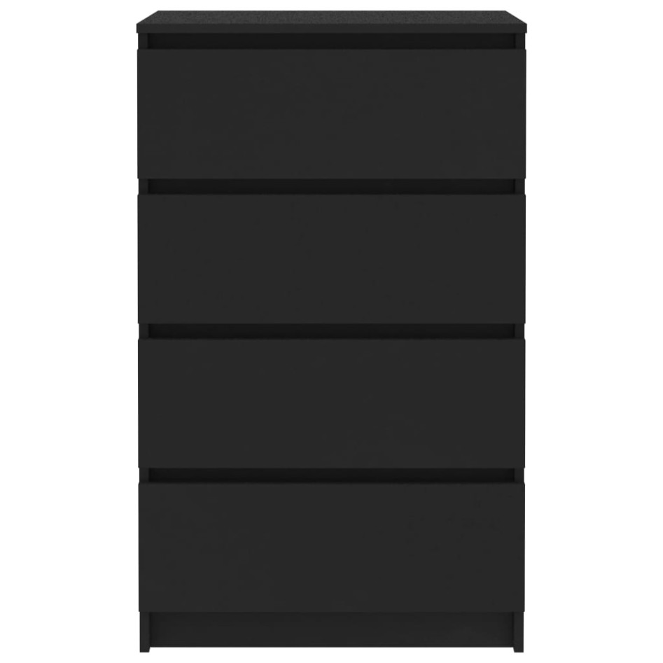 Aparador de madera contrachapada negro 60x35x98,5