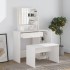 Tocador con espejo blanco brillante 86,5x35x136