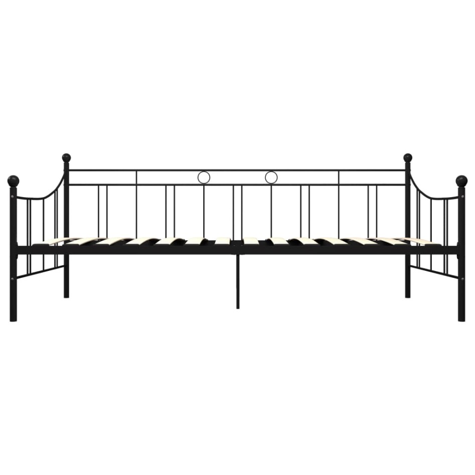 Estructura de cama de metal negro 90x200