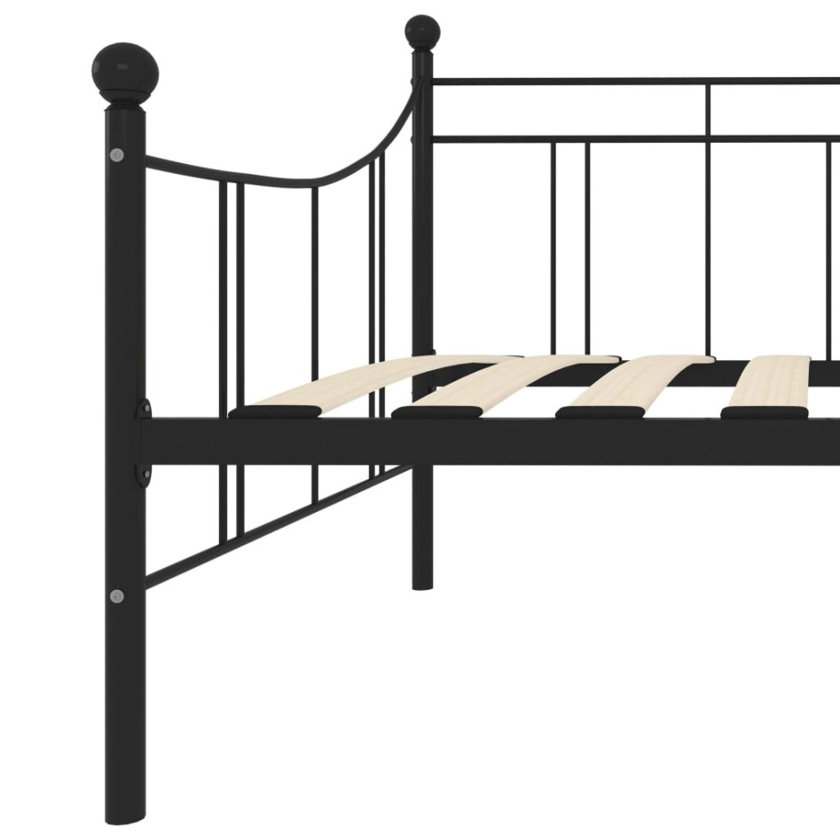 Estructura de cama de metal negro 90x200