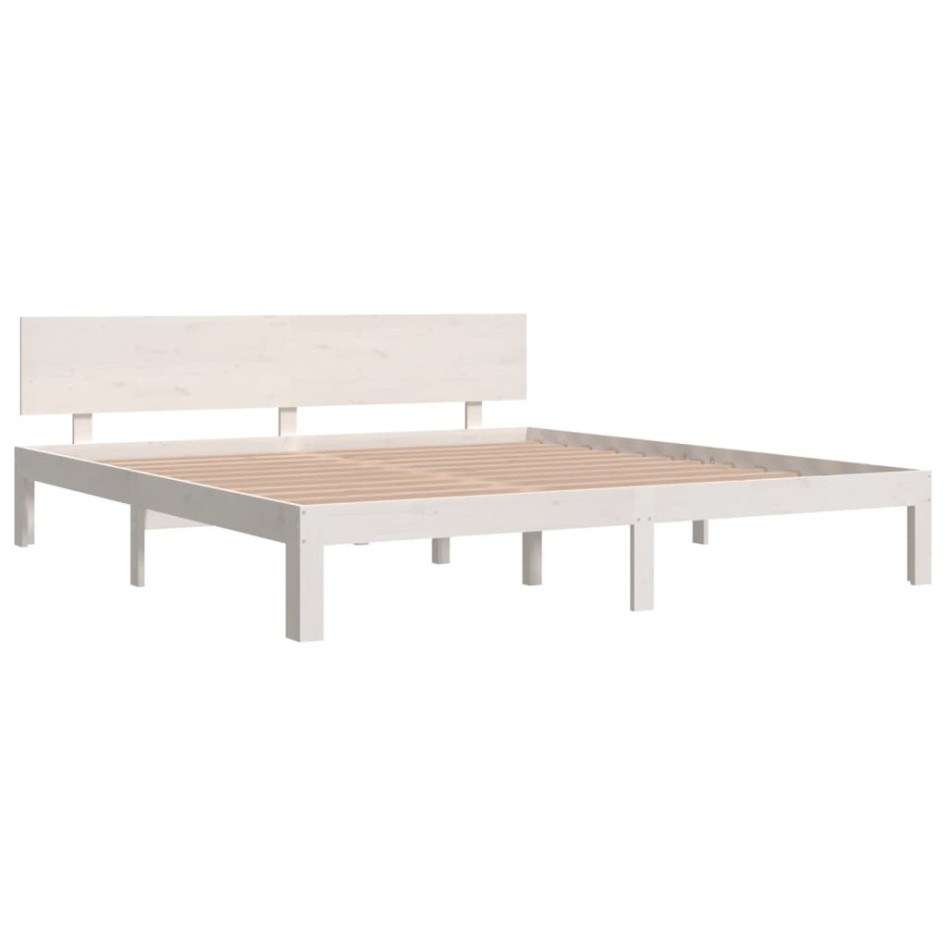 Estructura de cama madera maciza blanco Supe King 180x200