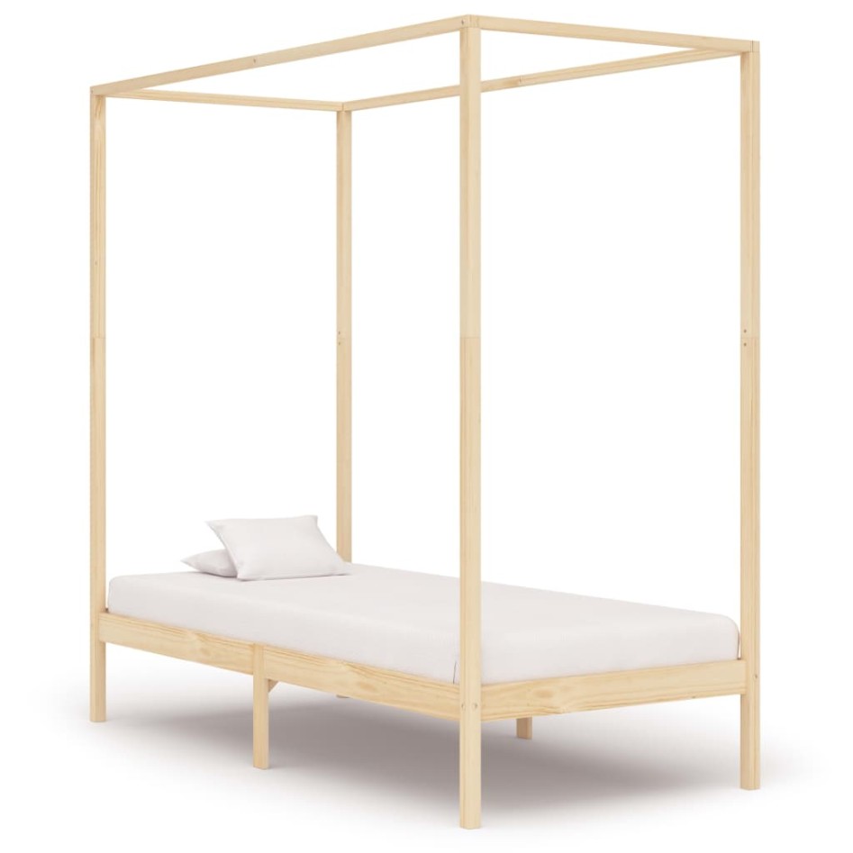 Estructura de cama con dosel madera maciza de pino 100x200