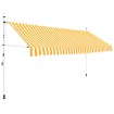 Toldo manual retráctil 400 cm naranja y blanco a rayas