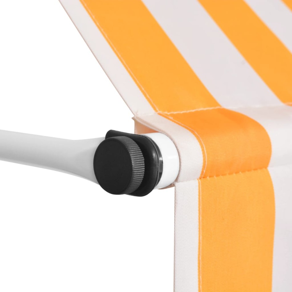 Toldo manual retráctil 400 cm naranja y blanco a