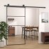 Puerta corredera aluminio y ESG vidrio negra 102,5x205