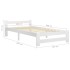 Estructura de cama de madera maciza de pino blanco 100x200