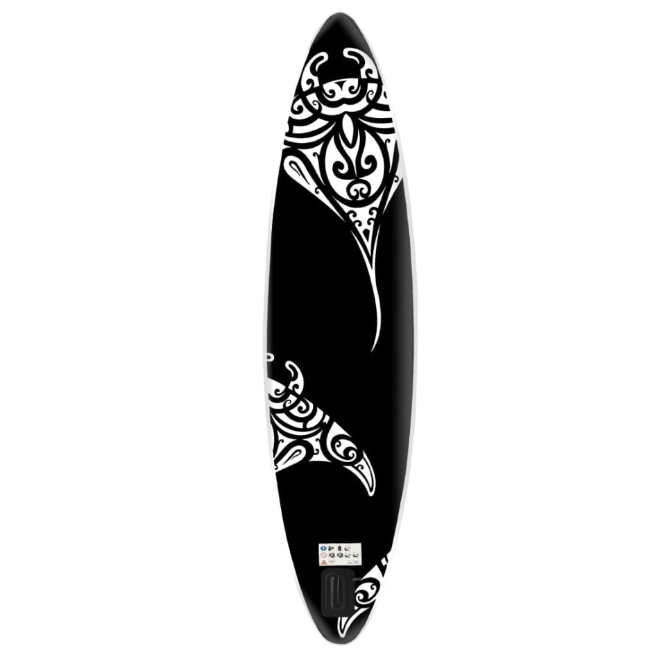 Juego de tabla de paddle surf inflable negra 305x76x15