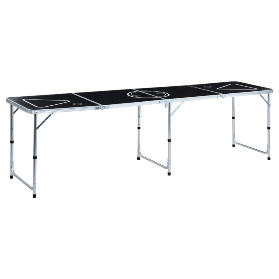 Mesa de beer pong plegable negro 240