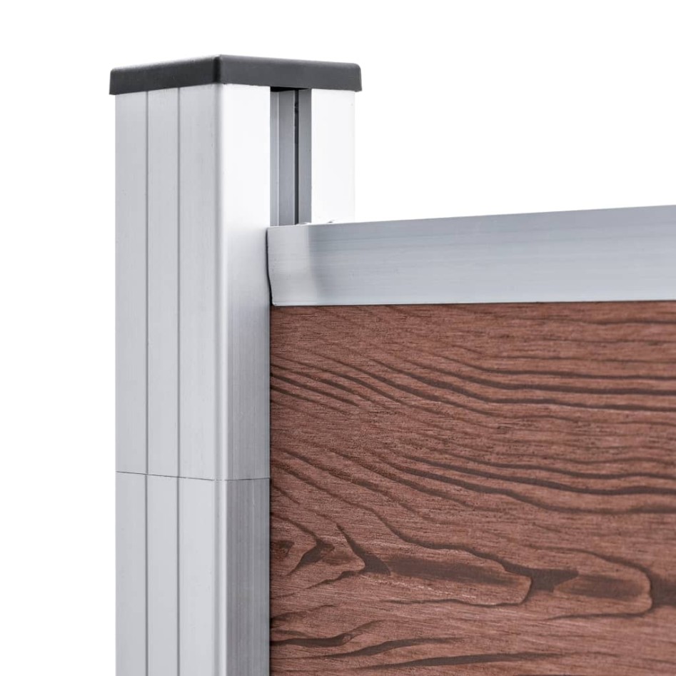 Valla de jardín de WPC marrón 175x186