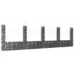 Cesta de gaviones forma de U 5 postes de hierro 500x20x150 cm