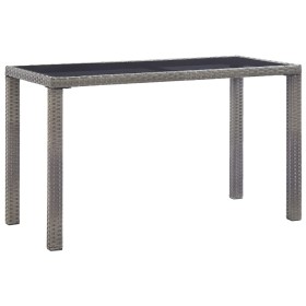 Mesa de jardín de ratán sintético gris antracita 123x60x74