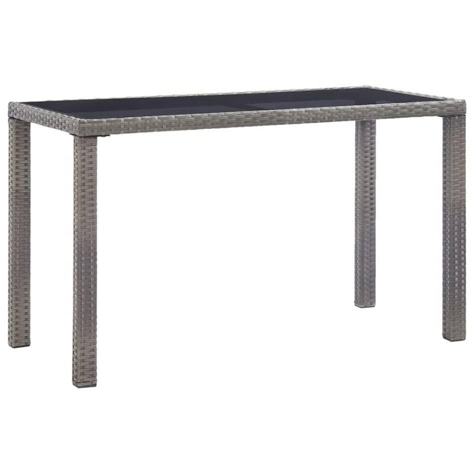 Mesa de jardín de ratán sintético gris antracita 123x60x74