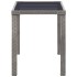 Mesa de jardín de ratán sintético gris antracita 123x60x74