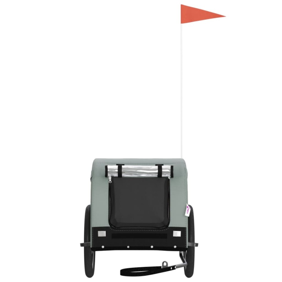 Remolque de bicicleta mascotas hierro tela Oxford gris