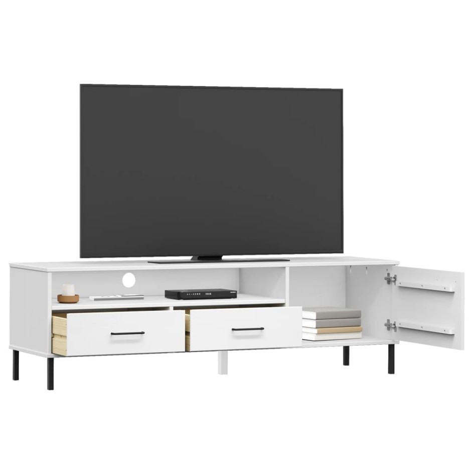 Mueble de TV con patas de metal OSLO madera maciza pino