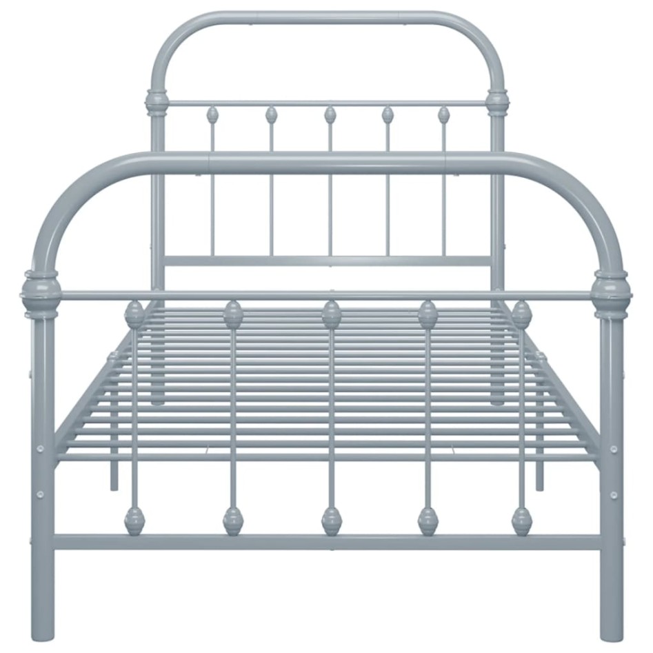Estructura de cama de metal gris 100x200