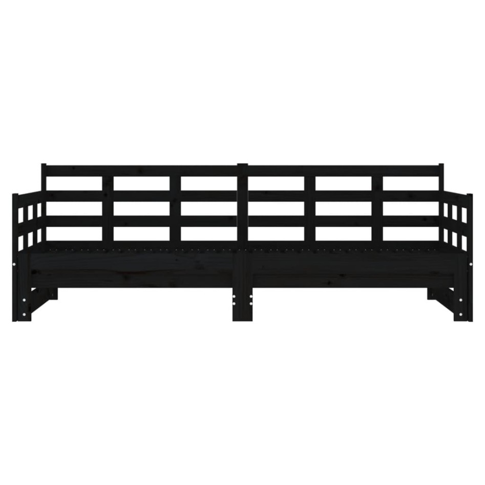 Sofá cama extraíble madera maciza de pino negro 2x(90x190)