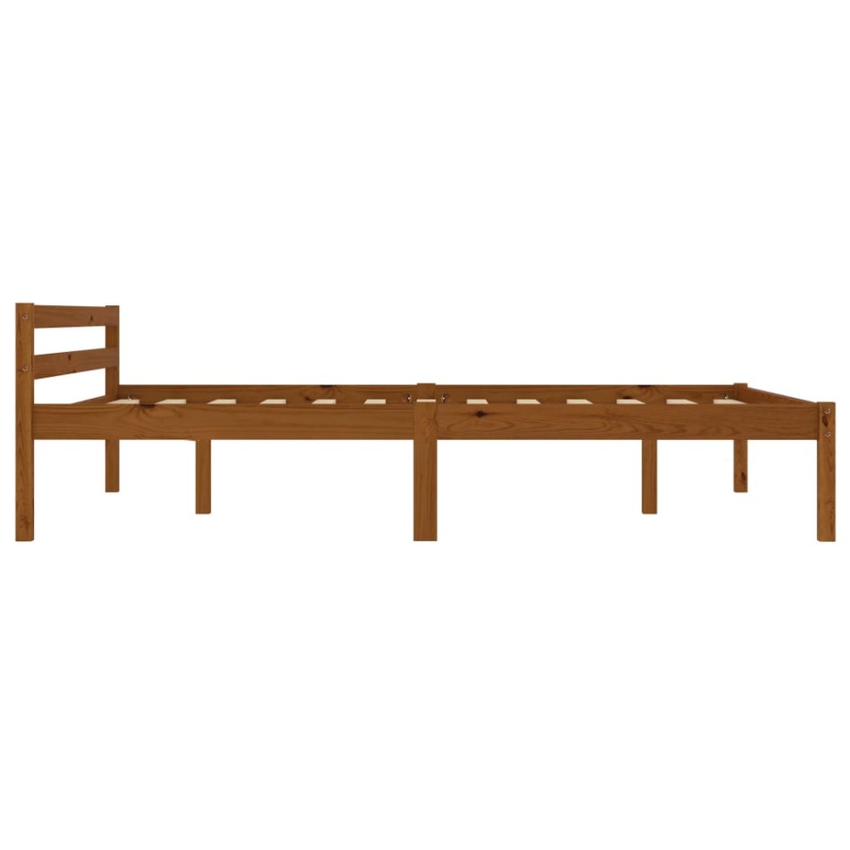 Estructura de cama madera maciza pino marrón miel 140x200