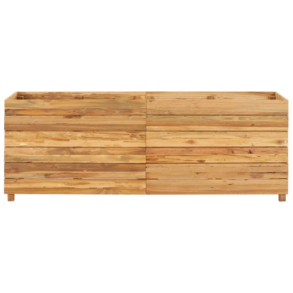 Jardinera madera maciza de teca y acero 150x40x55