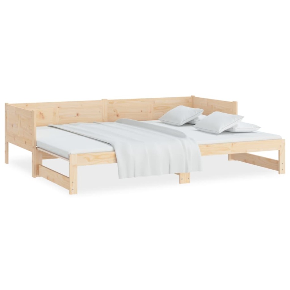 Sofá cama extraíble madera maciza de pino 2x(80x200)