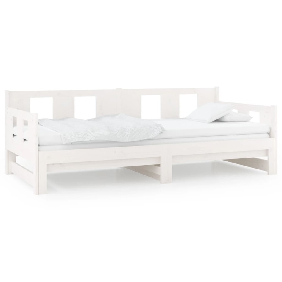 Sofá cama extraíble madera maciza de pino blanco 2x(80x200)