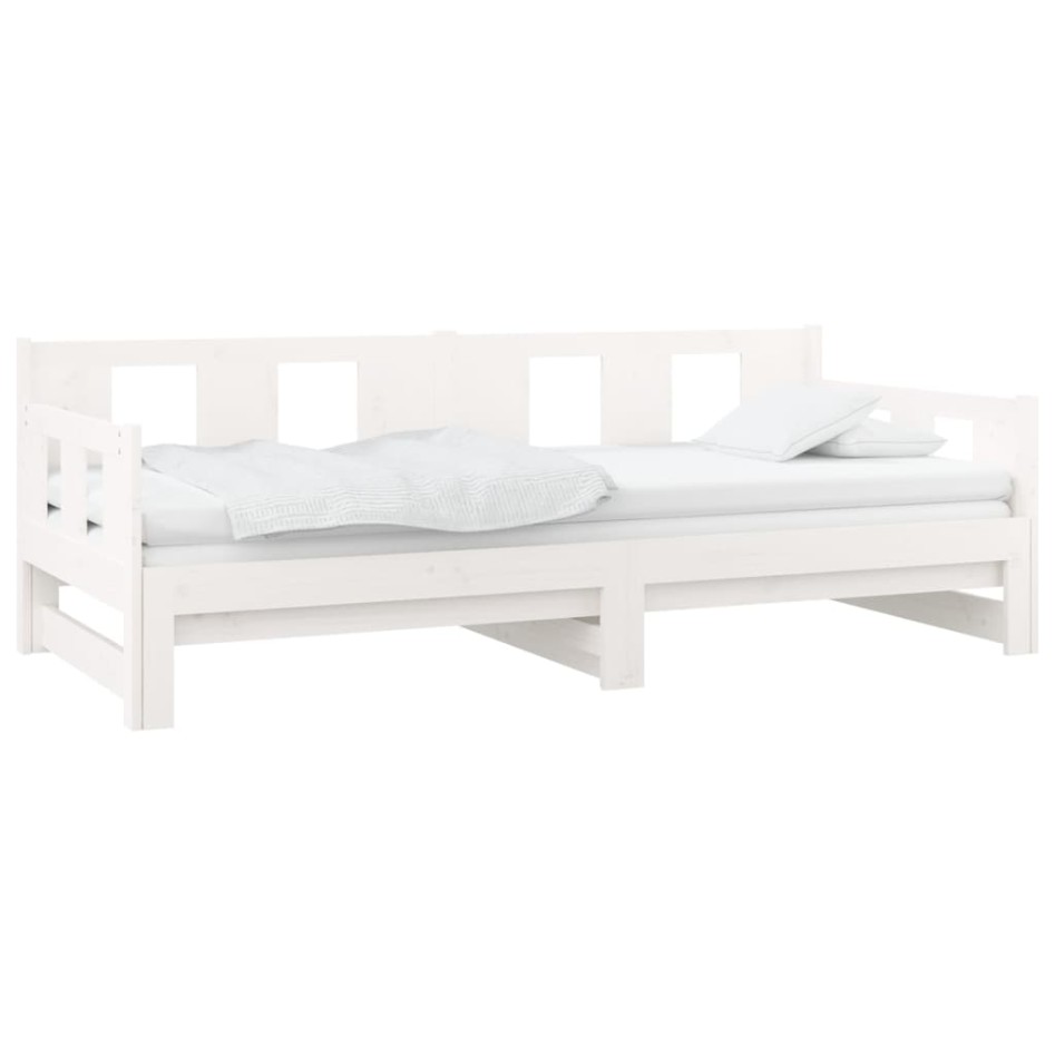 Sofá cama extraíble madera maciza de pino blanco 2x(80x200)