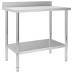 Mesa trabajo cocina y salpicadero acero inoxidable 100x60x93 cm