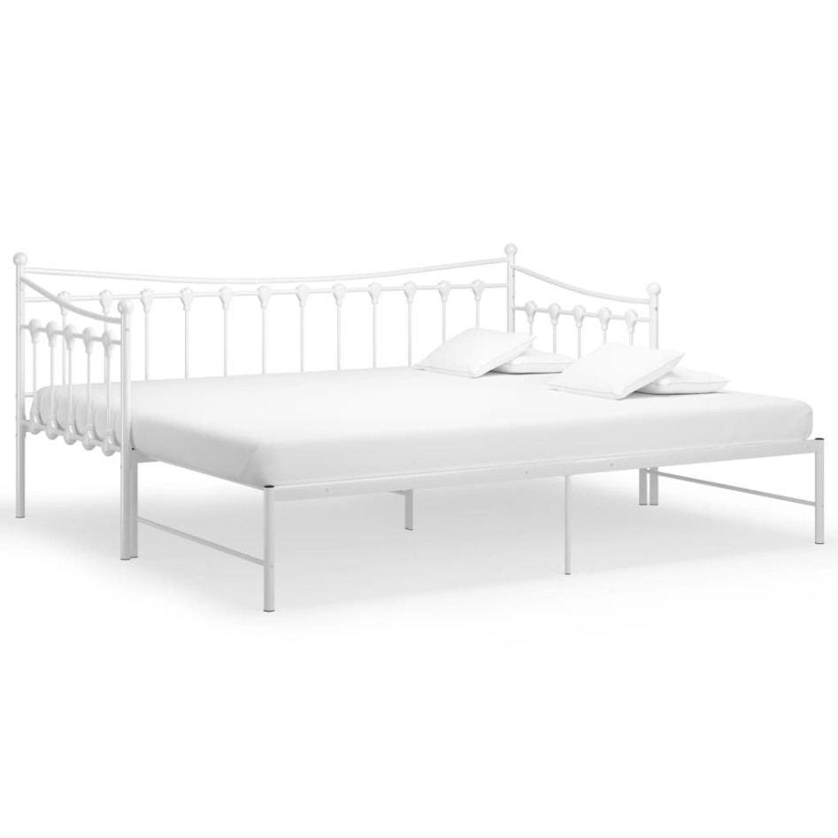 Estructura de sofá cama extraíble de metal blanco 90x200
