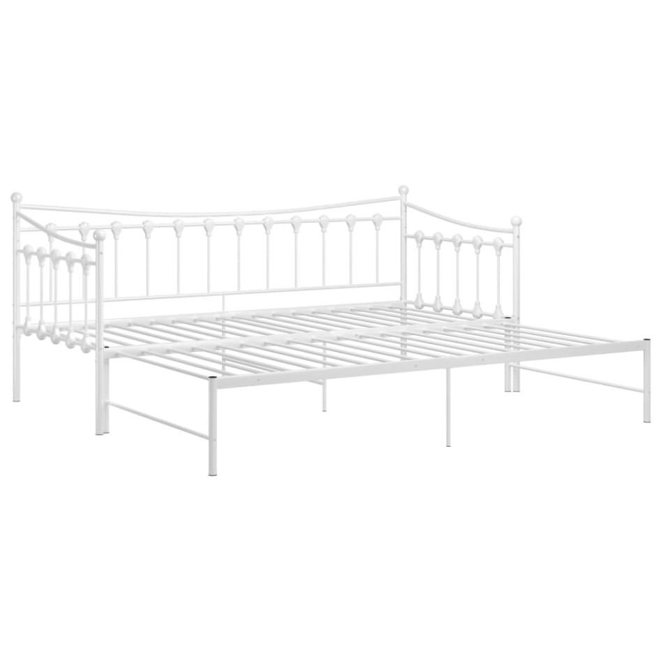 Estructura de sofá cama extraíble de metal blanco 90x200