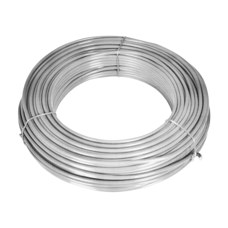 Valla tela metálica y postes acero galvanizado plateada 25x1