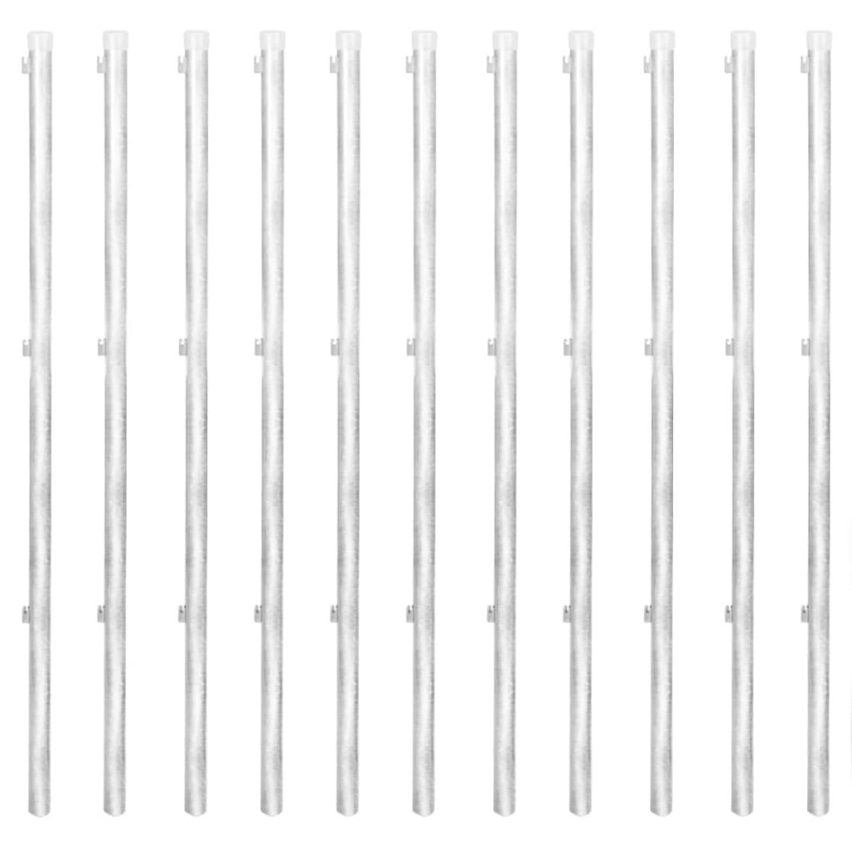 Valla tela metálica y postes acero galvanizado plateada 25x1