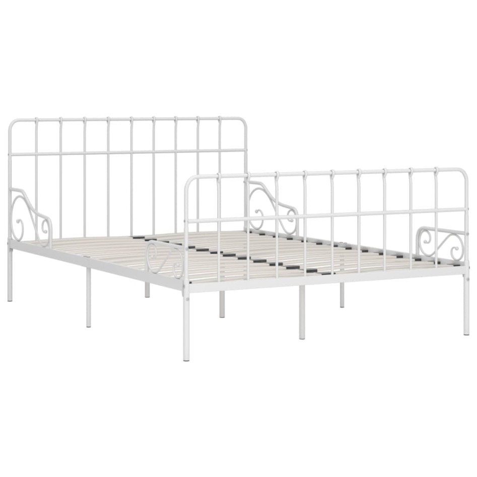 Estructura de cama con somier metal blanco 120x200