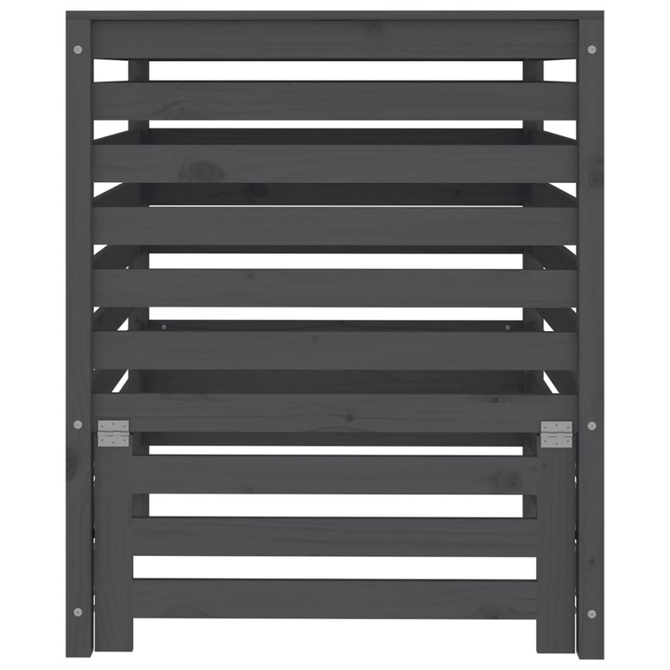 Compostador de madera maciza de pino gris 82,5x82,5x99,5