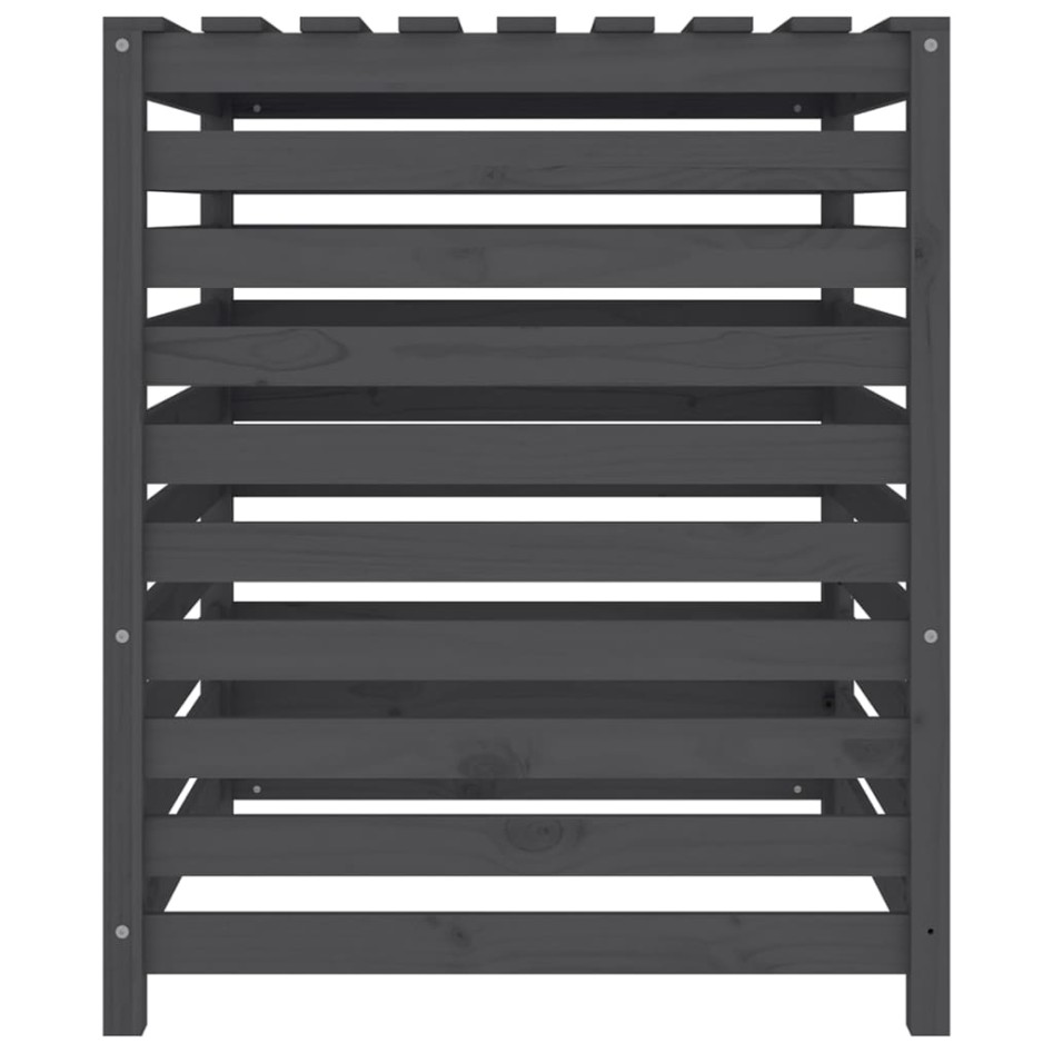 Compostador de madera maciza de pino gris 82,5x82,5x99,5