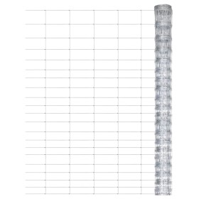 Valla de jardín de acero galvanizado plateado 50x1,25