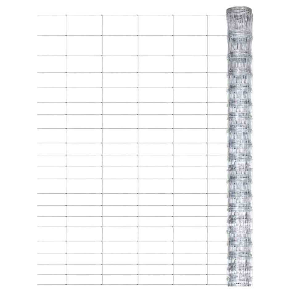 Valla de jardín de acero galvanizado plateado 50x1,25