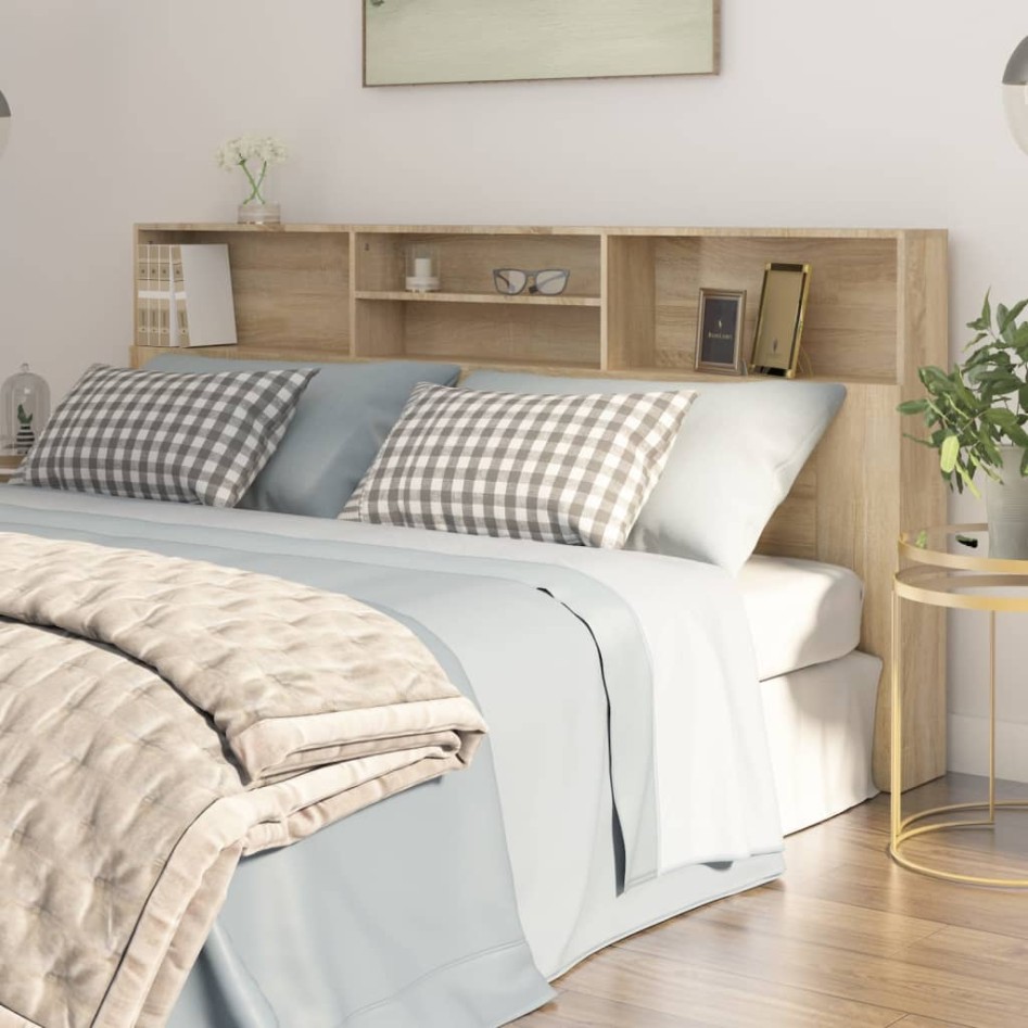 Mueble cabecero color roble Sonoma 200x19x103,5