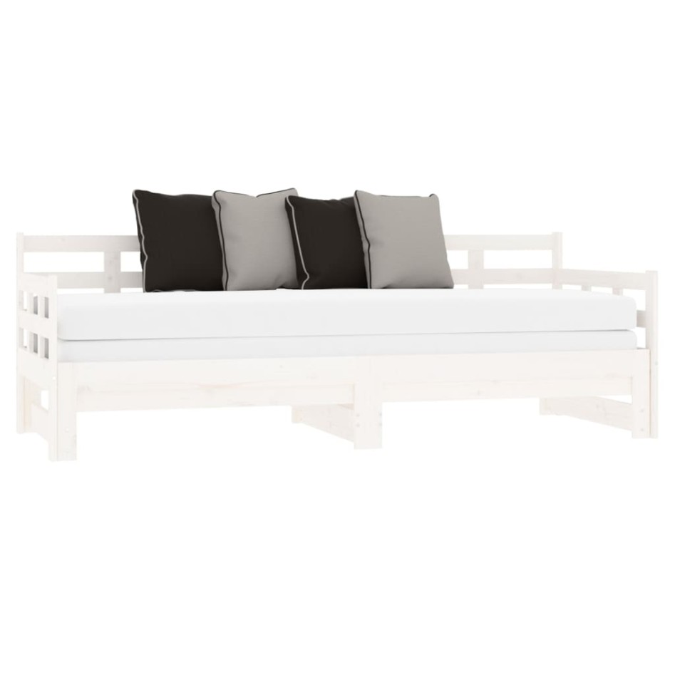 Sofá cama extraíble madera maciza de pino blanco 2x(80x200)