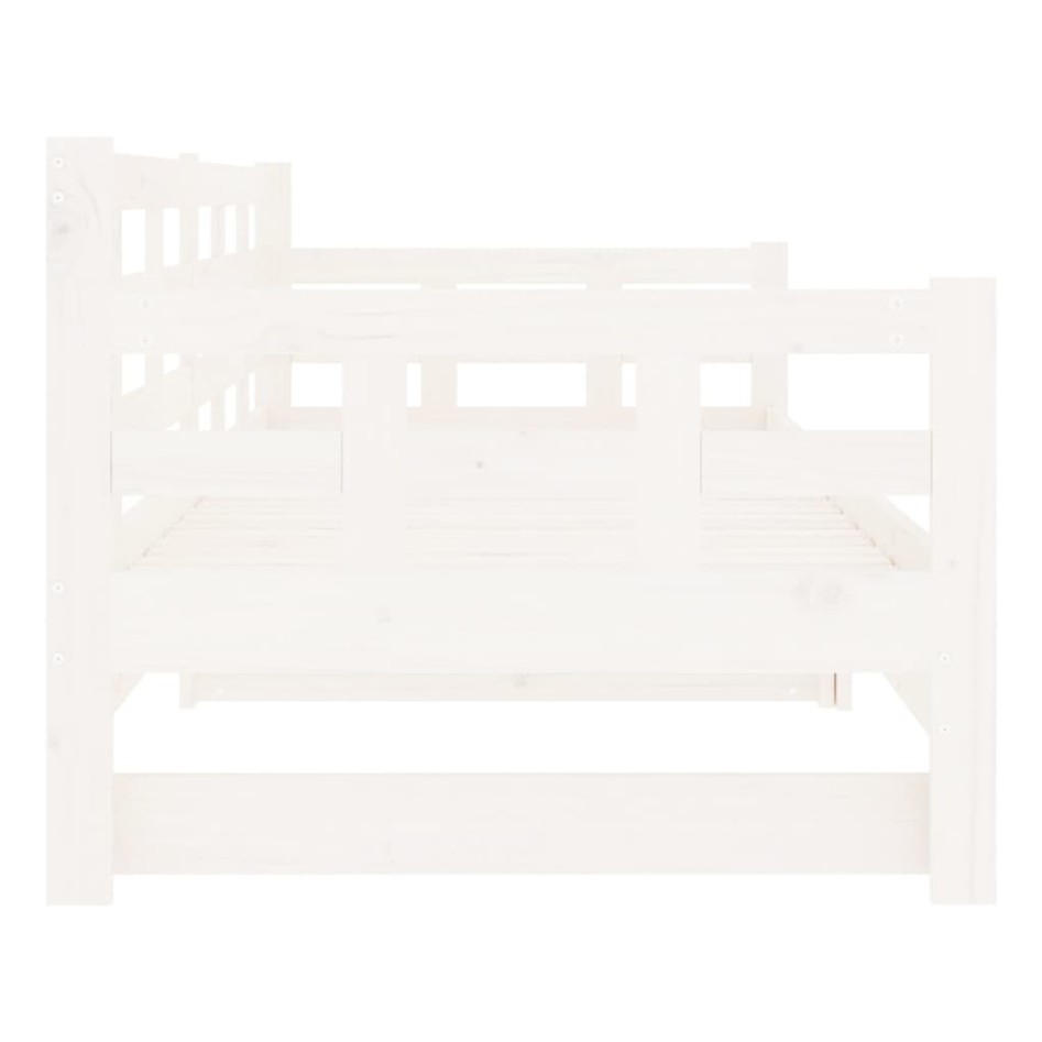 Sofá cama extraíble madera maciza de pino blanco 2x(80x200)