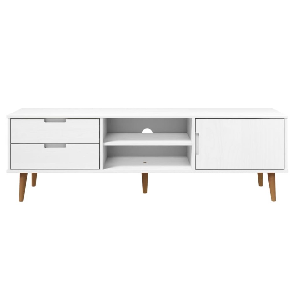 Mueble de TV MOLDE madera maciza de pino blanca 158x40x49