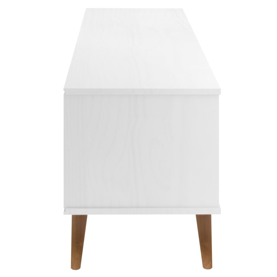 Mueble de TV MOLDE madera maciza de pino blanca 158x40x49