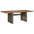 Mesa de jardín ratán sintético marrón y madera maciza