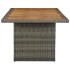Mesa de jardín ratán sintético marrón y madera maciza