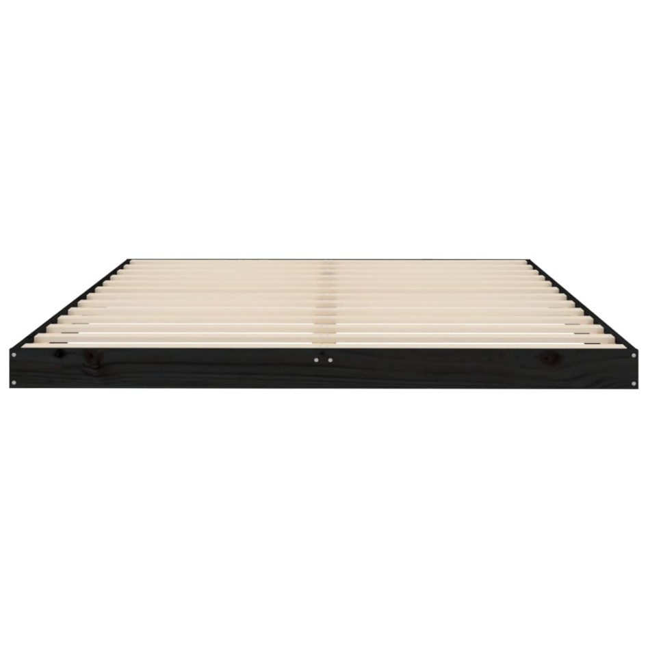 Estructura de cama madera maciza de pino negro 140x200