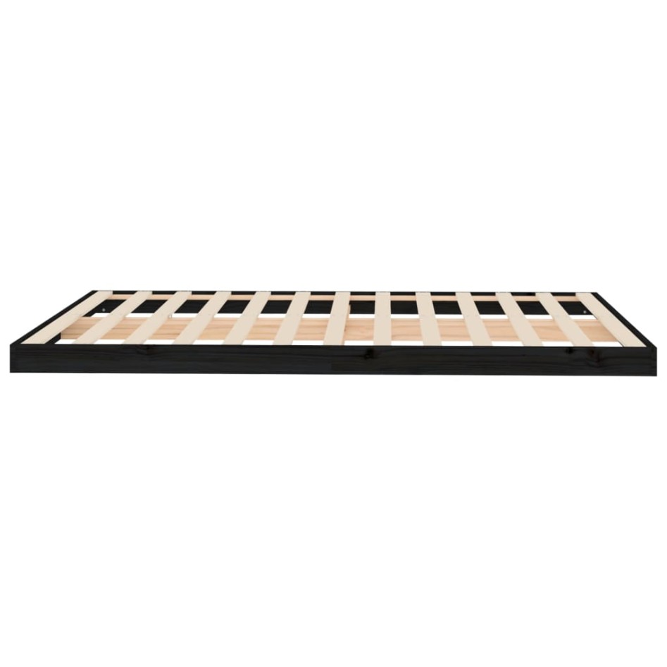 Estructura de cama madera maciza de pino negro 140x200
